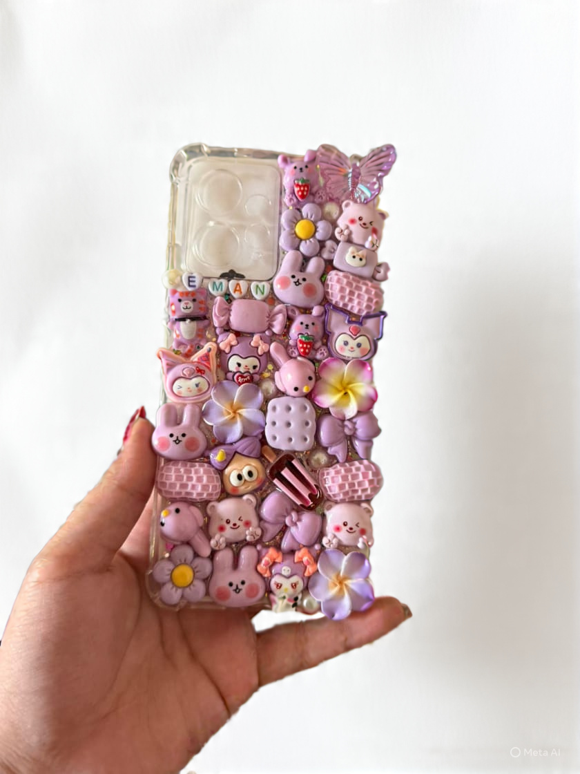 Purple charms phone case