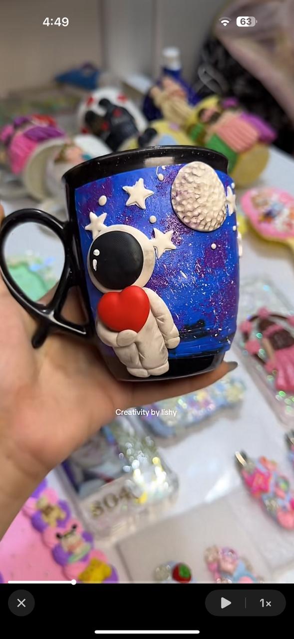 Galaxy theme astronaut mug