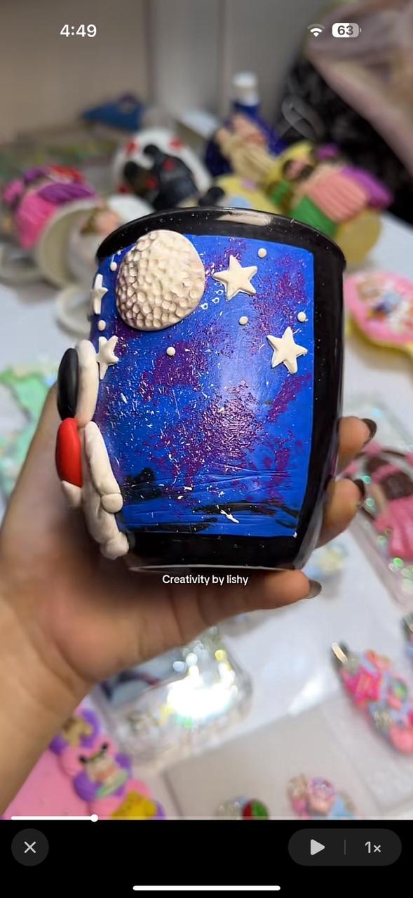 Galaxy theme astronaut mug
