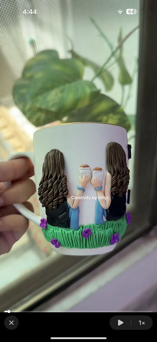 Bestie theme polymer mugs