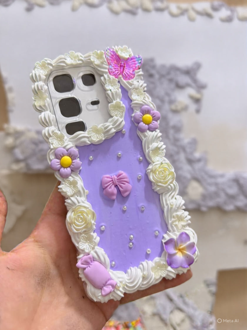 Cute lilac bow decoden phone case