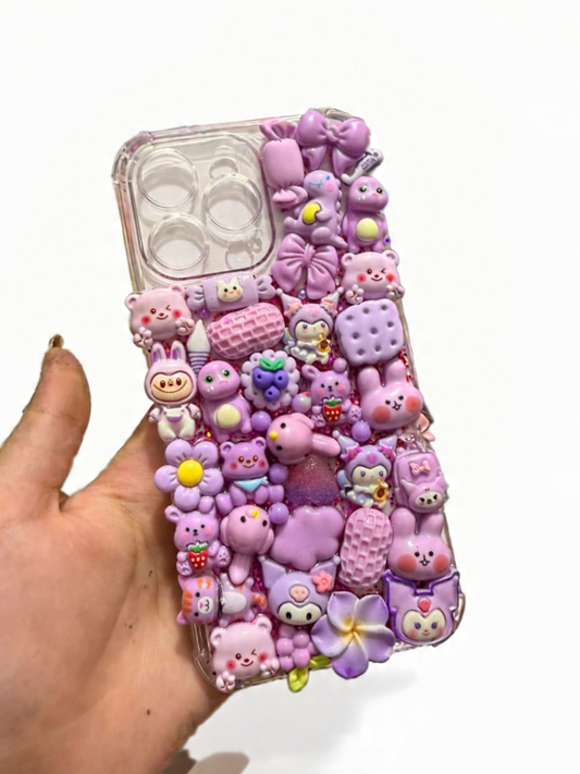Purple charms phone case