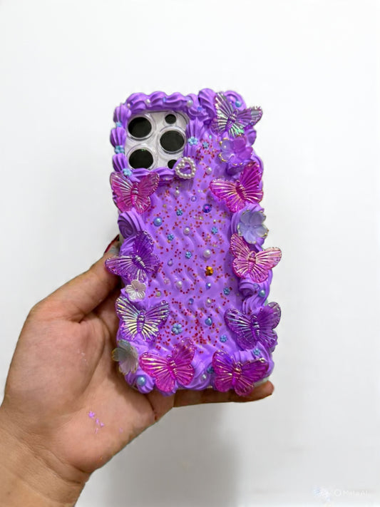 Purple vintage butterfly phone case