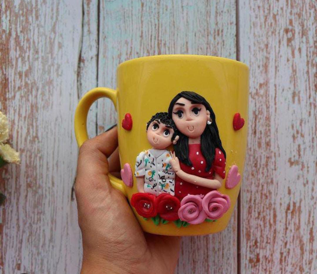 Customized Mom Mug – 3D Clay Art Design