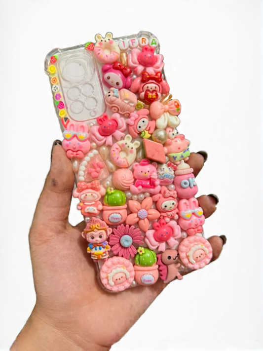 Pink theme charms phone case
