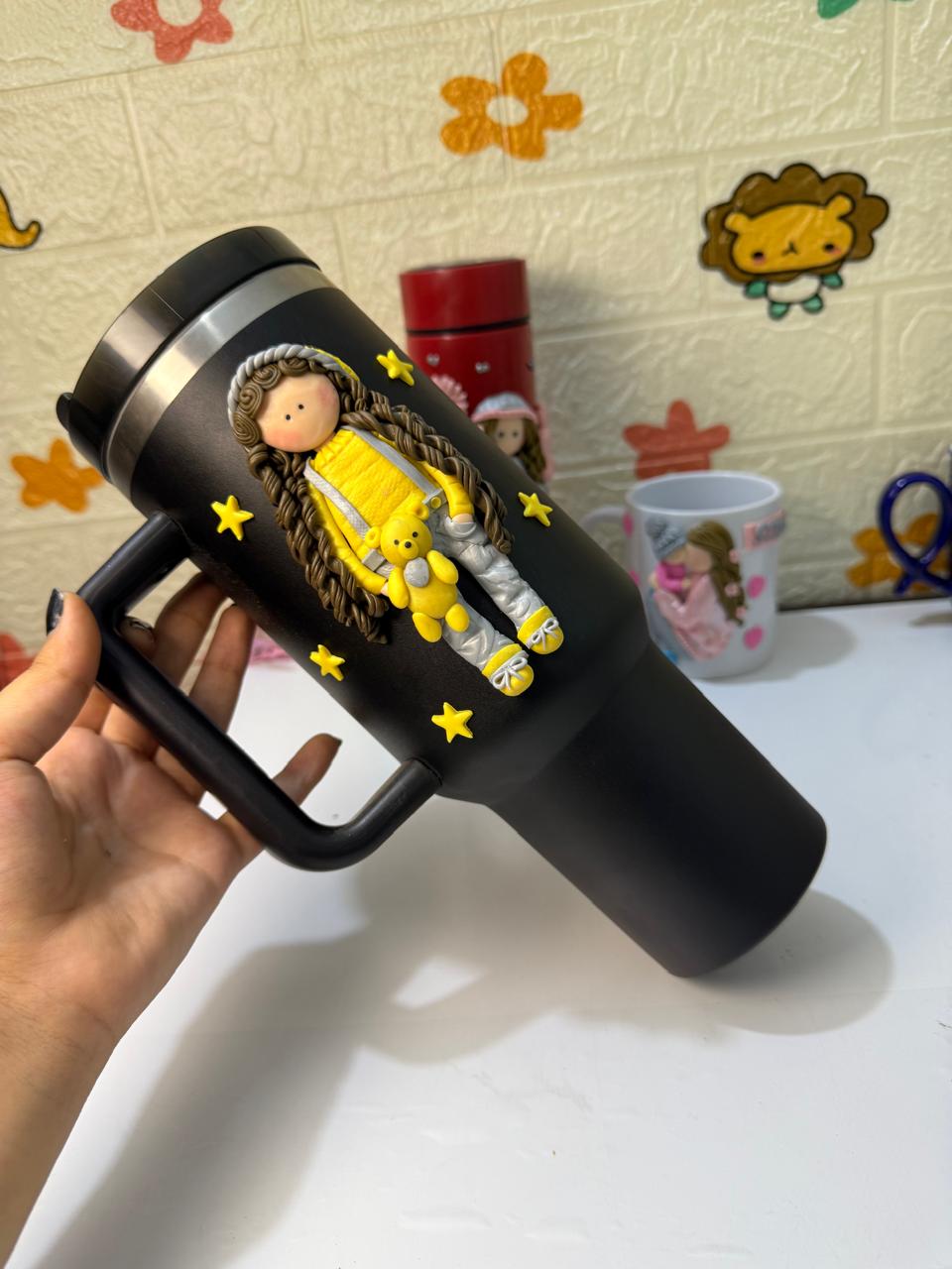 Customized Tumbler – 3D Clay Art Design