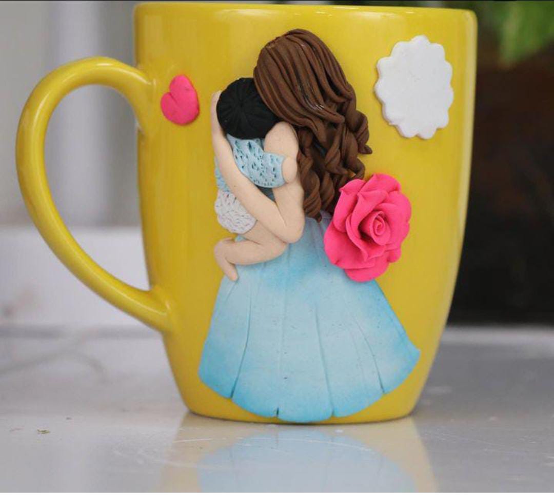 Customized Mom Mug – 3D Clay Art Design