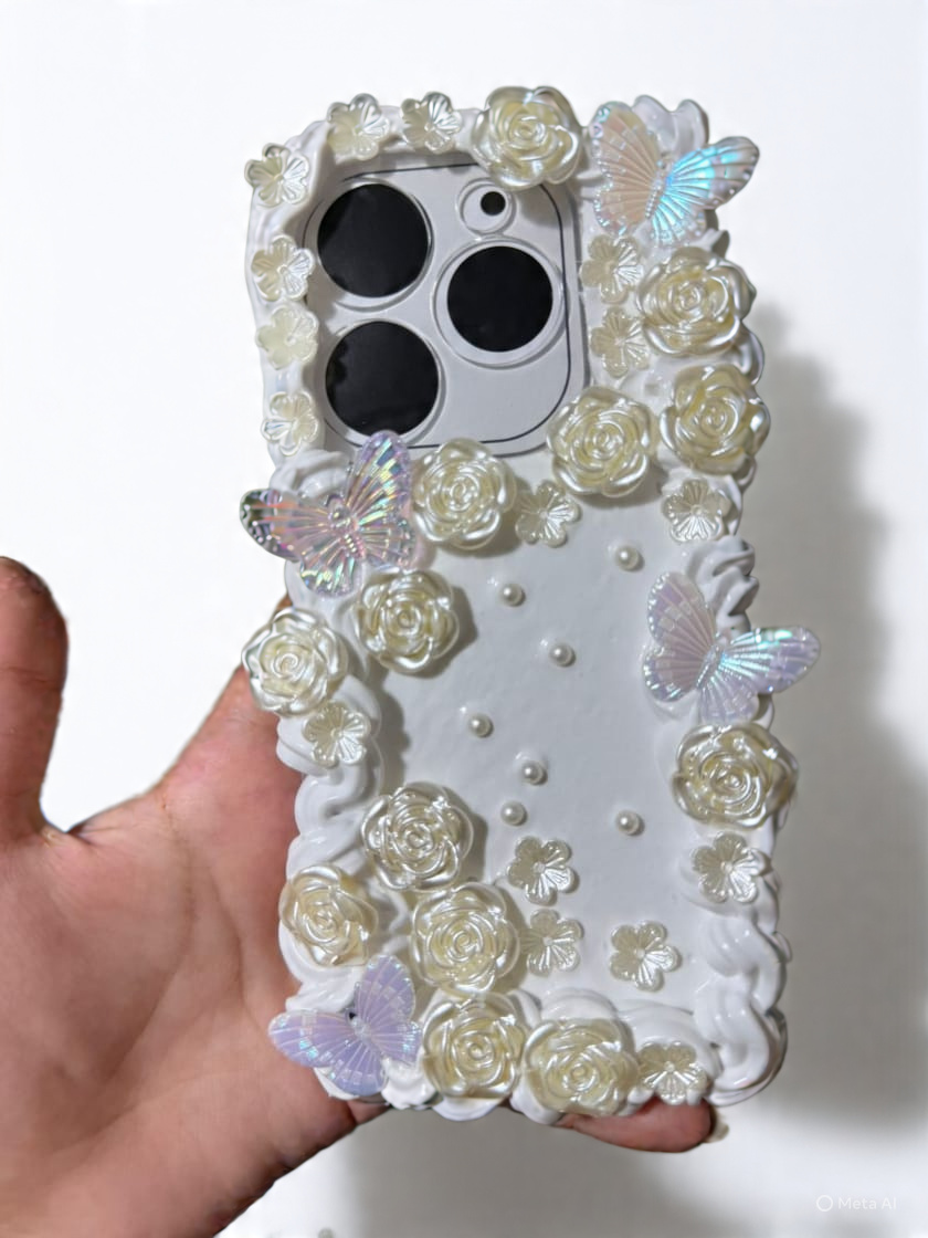 White vintage phone case