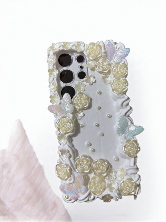 White vintage phone case