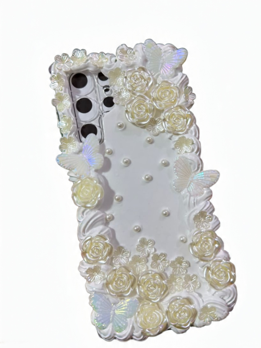 White vintage phone case