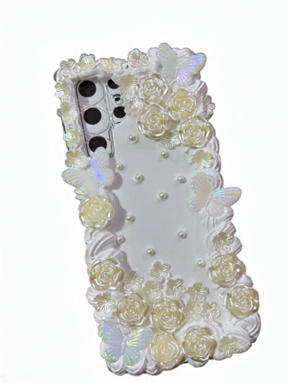 White vintage phone case