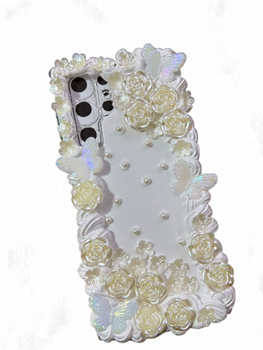 White vintage phone case