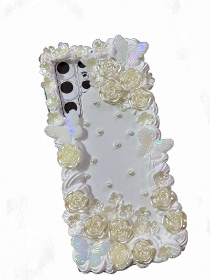 White vintage phone case