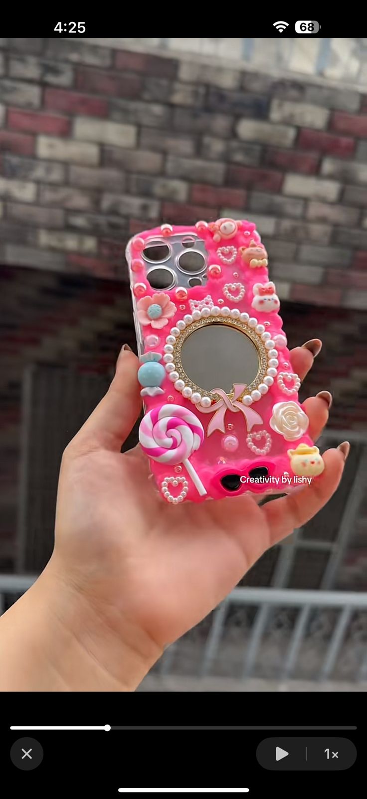 Pink mirror case