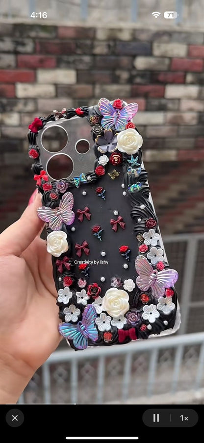 Black vintage phone case
