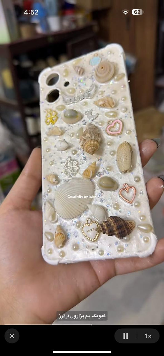 Sea shell 3d resin phone case