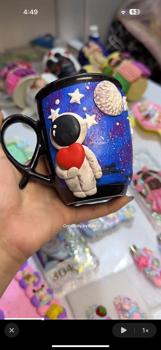 Galaxy theme astronaut mug