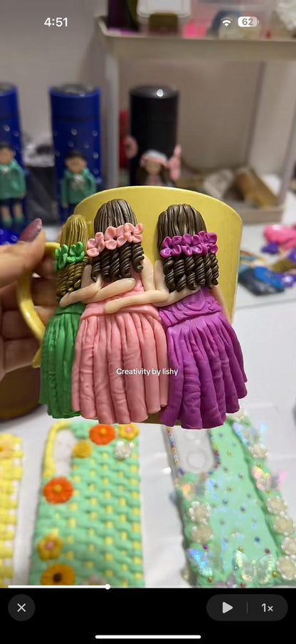 3 bestie or sisters mug