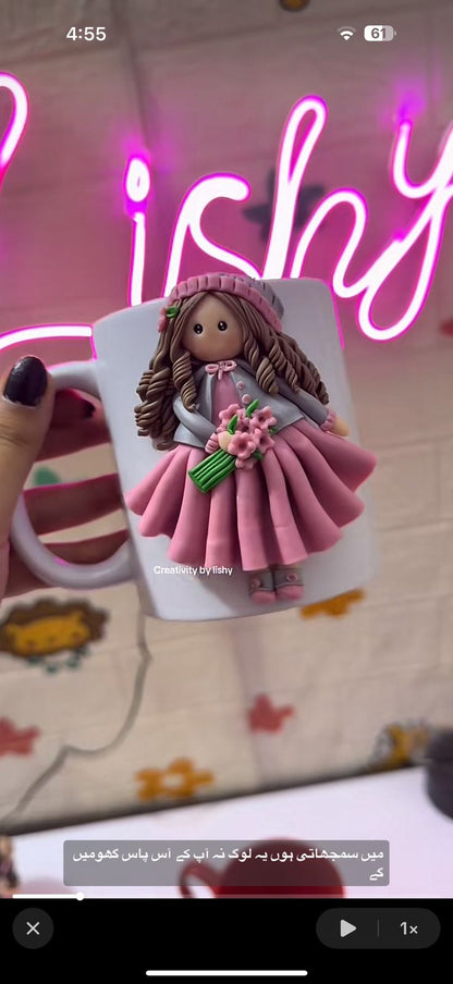 Relastic doll polymer mug