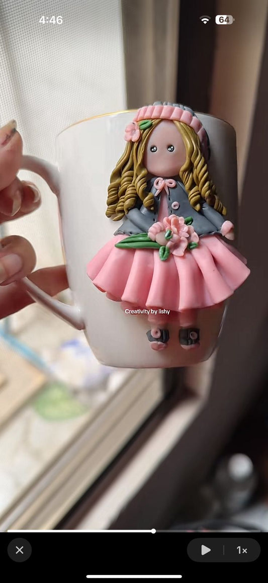 Relastic doll polymer mug