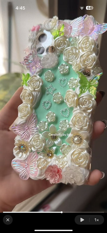 Sea green vintage phone case