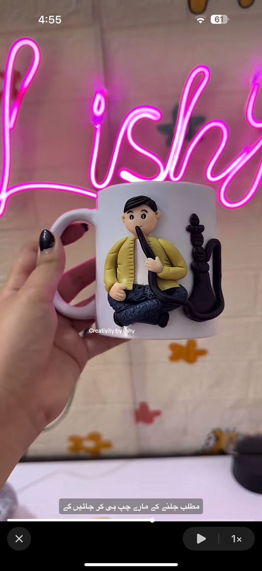 Smoking boy polymer mug