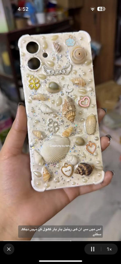 Sea shell 3d resin phone case
