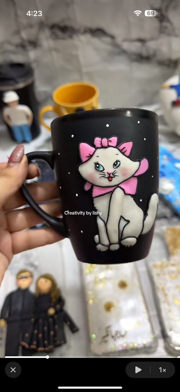 Cute cat polymer mug