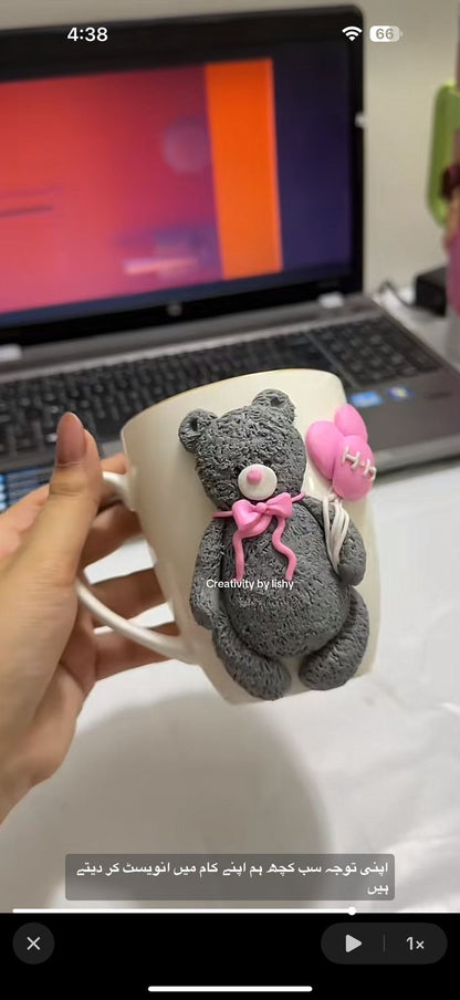 Cute teddy polymer mug