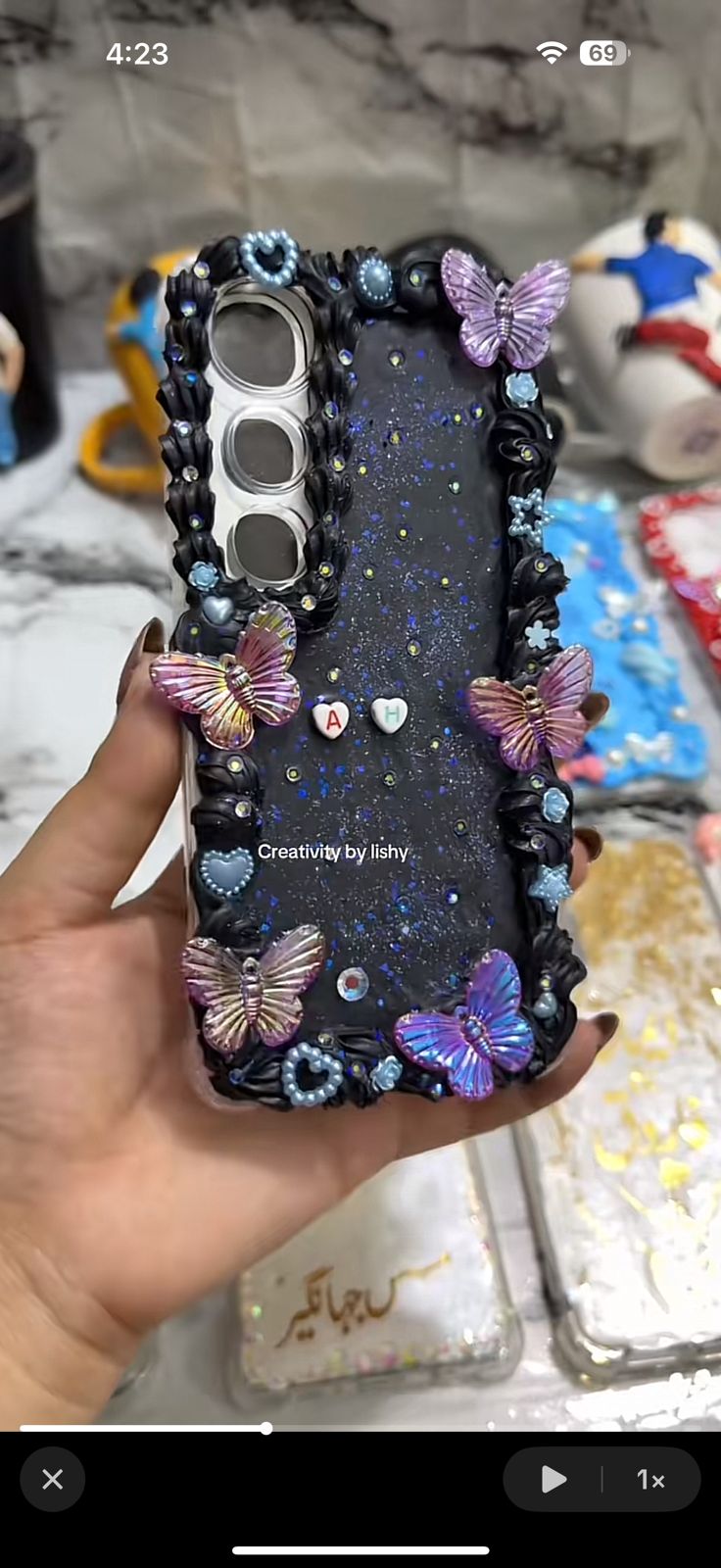 Black vintage phone case