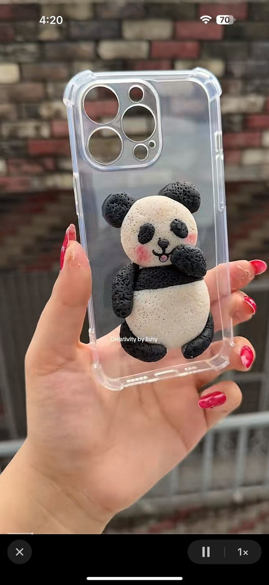 Relastic panda phone case
