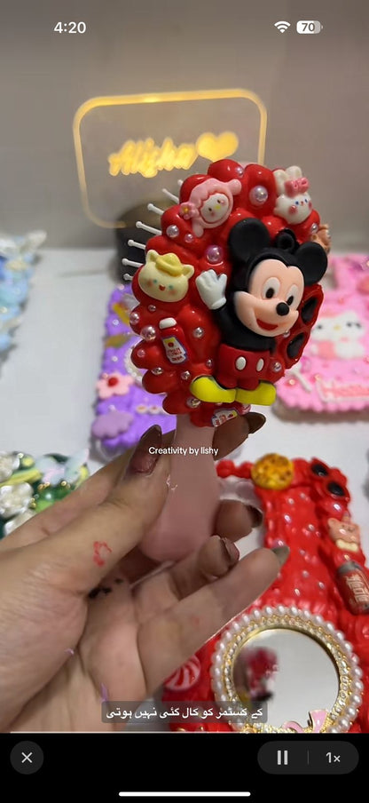 Mickey mouse decoden mini hair brush