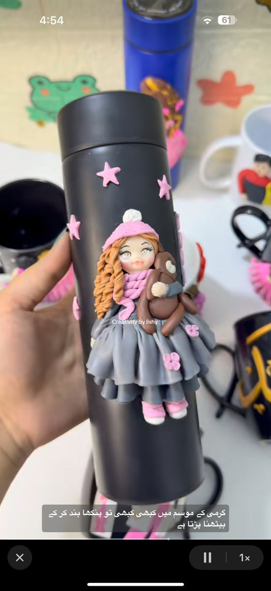 Realistic doll costumize temperature bottle