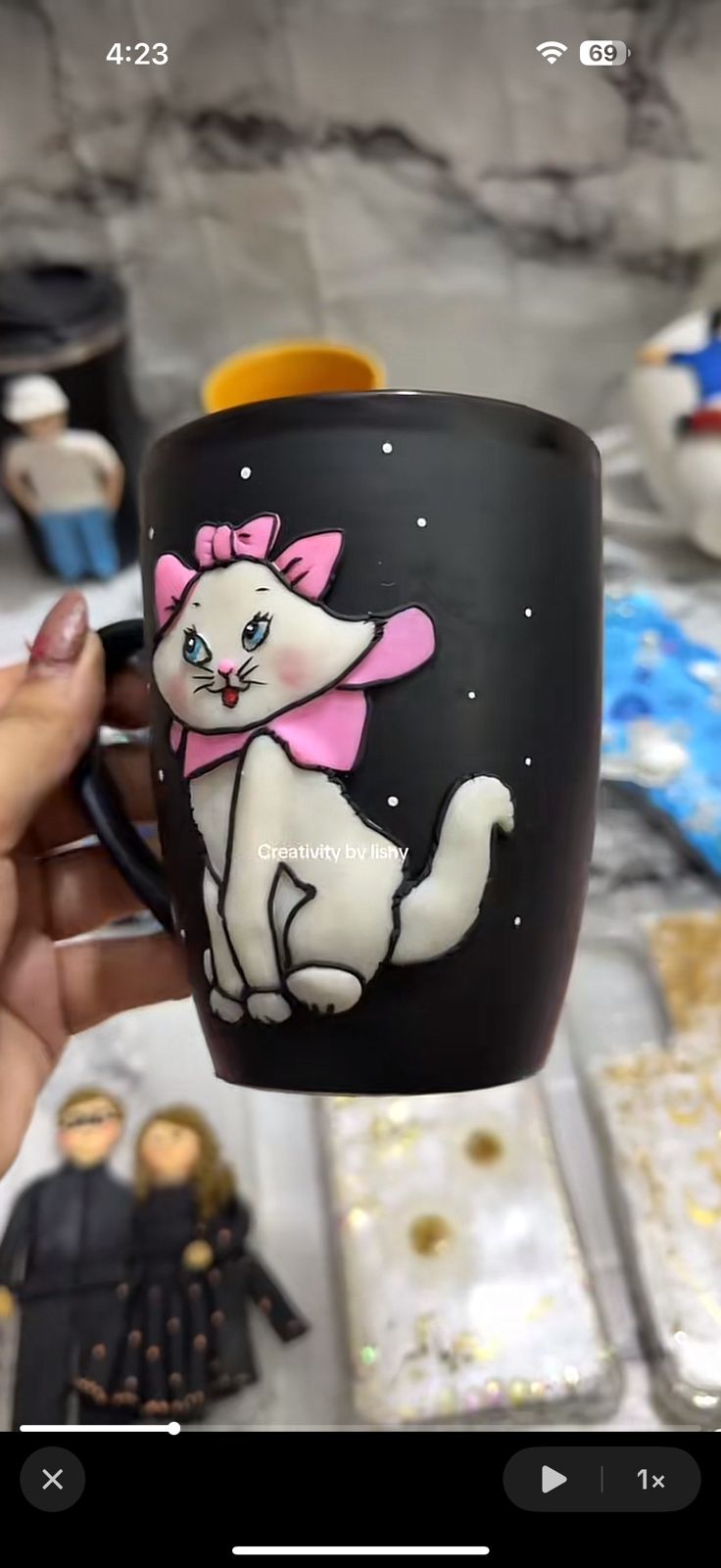 Cute cat polymer mug