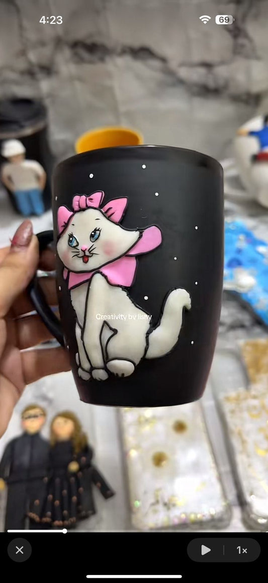 Cute cat polymer mug