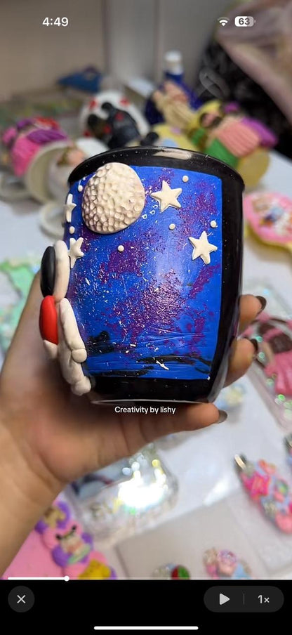 Galaxy theme astronaut mug