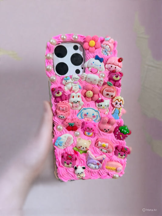 Pink decoden cute phone case