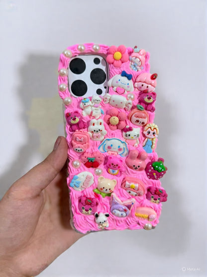 Pink decoden cute phone case