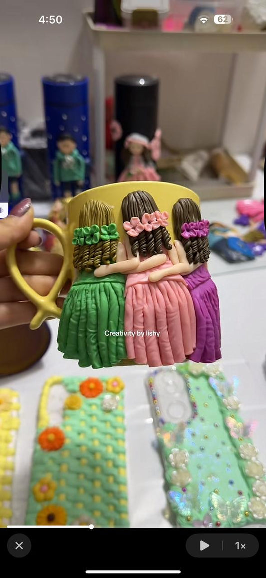 3 bestie or sisters mug