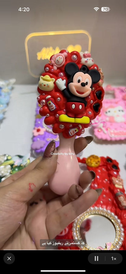 Mickey mouse decoden mini hair brush