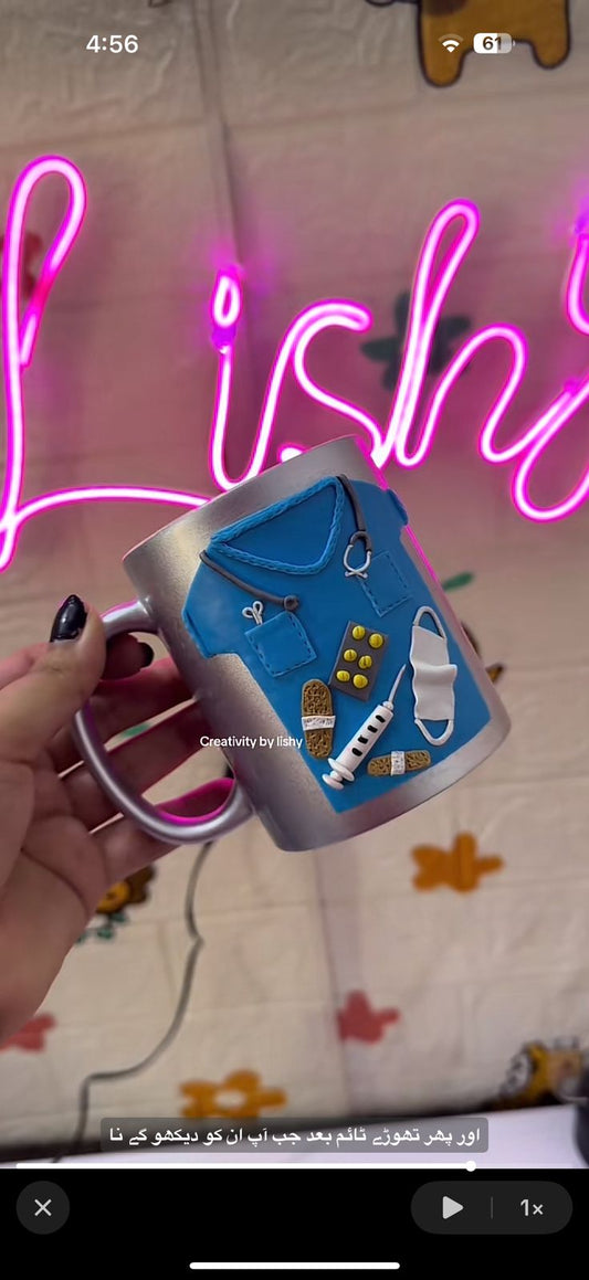 Doctor polymer clay mug