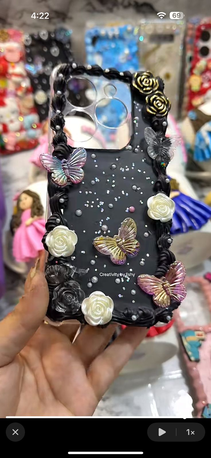 Black vintage phone case
