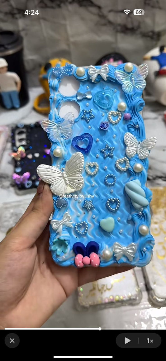 Blue vintage phone case