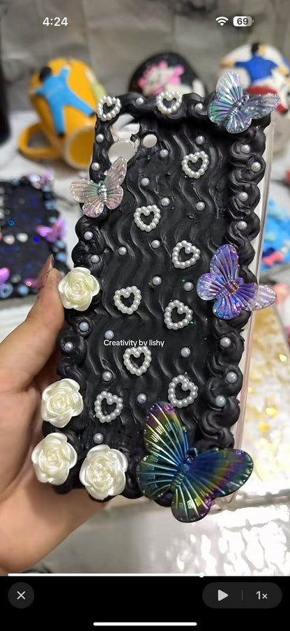 Black vintage phone case