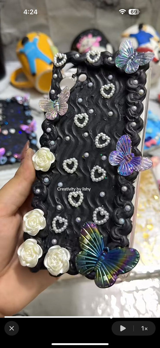 Black vintage phone case