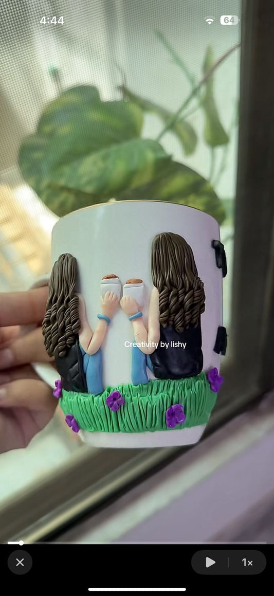 Bestie theme polymer mugs